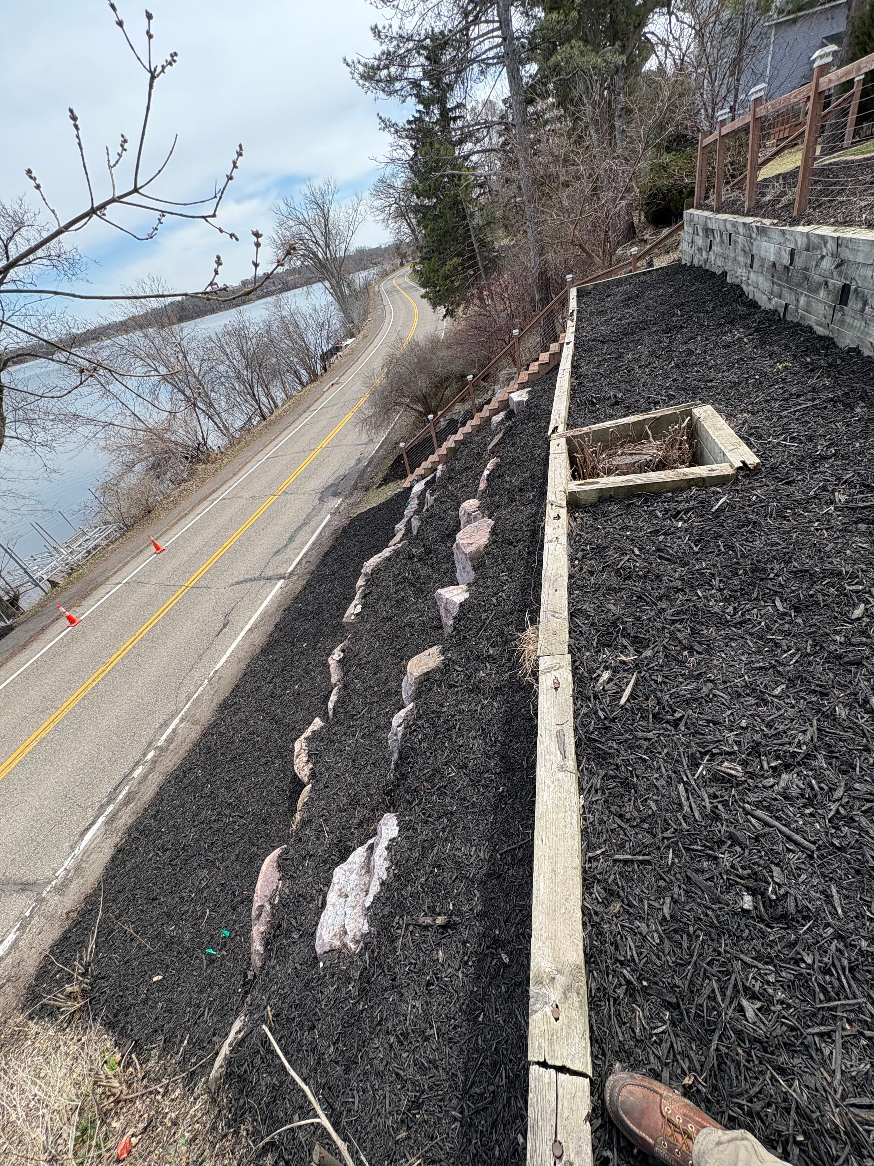 Project First Mulch Job of the Season on a Waterfront Slope image