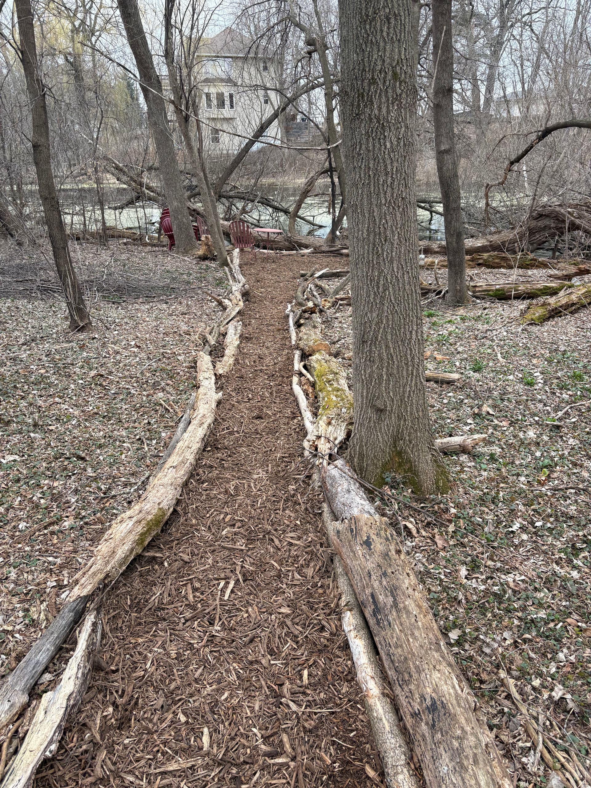 Gallery photos for Gravel Driveway Regrade and Hardwood Mulch Path Install: Image #3