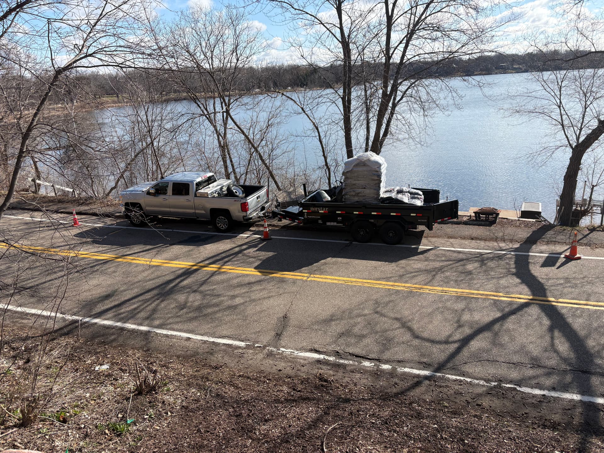 Gallery photos for First Mulch Job of the Season on a Waterfront Slope: Image #1