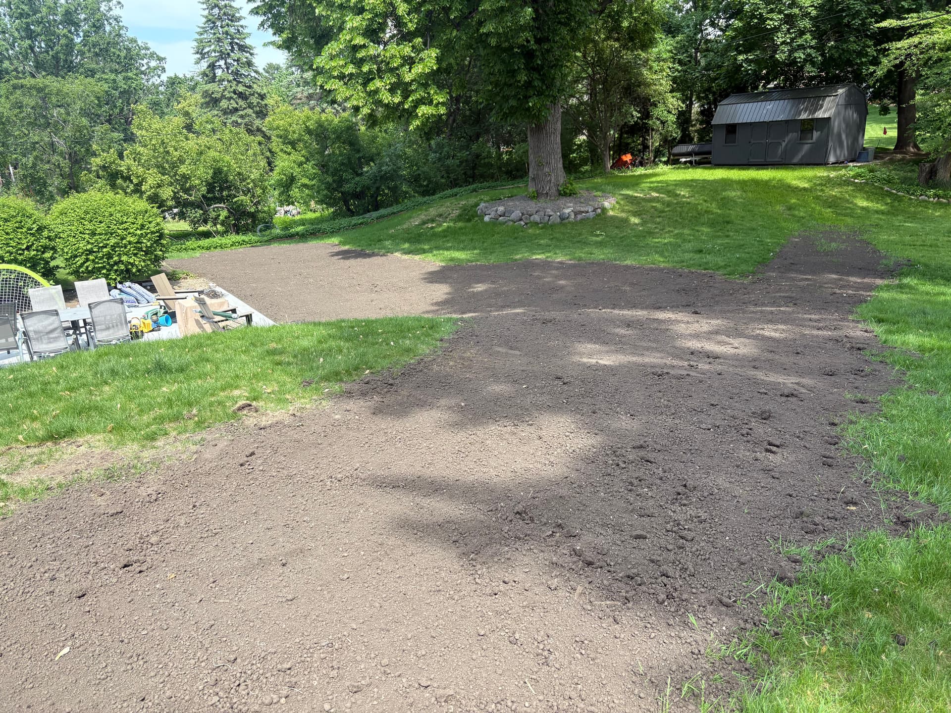 Gallery photos for Yard Grading and Topsoil Prep to Fix Drainage Problems: Image #2